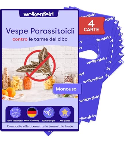 Vespe Antitarme Alimentari PATTLER – 3 Cartoncini Biologici Contro Le Farfalline Del Cibo | Insetti Utili Per Dispensa, Alternativa A Trappole E Spray - 3