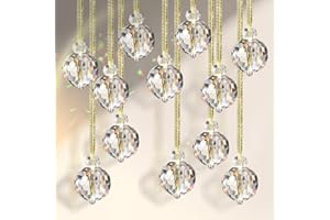 nuyikaso Lot de 12 Attrape Soleil Cristal Boule Transparente Capteur a Suspendre Suspendu Ange Suncatcher pour Fenêtre Chambre et Jardin Noël Jour de fête Mariage