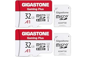 [Gigastone] Micro SD Card 32GB 2-Pack, Gaming Plus, MicroSDHC Memory Card for Nintendo-Switch, Wyze Cam, Roku, Full HD Video Recording, UHS-I U1 A1 Class 10, up to 90MB/s, with MicroSD to SD Adapter