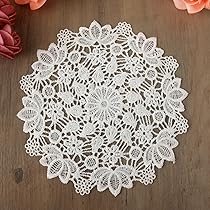 Centrini Rotondi Ricamati A Fiore - Set Di 2, 20x20 Cm, Bianco - Foto 12
