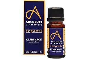 Absolute Aromas Huile Essentielle de Sauge Clarée Biologique 5 ml - 100% pure, naturelle, non diluée et sans cruauté envers les animaux