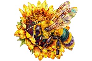 Jigfoxy Puzzle en bois pour adultes, puzzle en bois d'abeille, puzzle en bois pour adultes et enfants, jouet éducatif unique en forme d'animal pour les amis de la famille L-34 x 32,5 cm-250 pièces