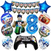 OVOparty 12 Pieces Birthday Set Roblx 8 Years Children Decoration Balloons | Party Decoration, Foil Balloons