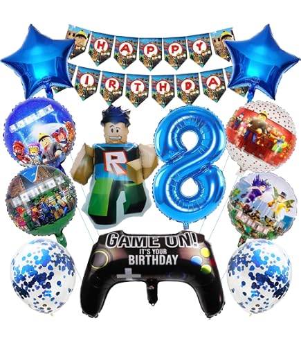 Palloncini Per Festa Robllox Compleanno – 26 Pezzi Tra Foglio E Lattice Per Decorazioni Uniche