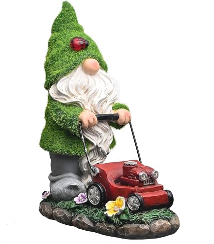 Nain De Jardin Zen Solaire Avec LED - Figurine Résine Lumineuse | Déco Extérieur Patio