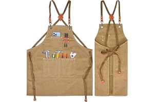 KOOOGEAR Grembiule multifunzione in tela, grembiule da lavoro, grembiule da saldatura, grembiule da cucina, cintura creabile, adatto per cucina, giardino, fucina, officina
