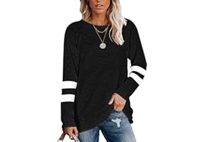 MOLERANI T-Shirts décontractés à Manches Longues et col Rond pour Femmes Blouses Sweat-Shirts Tuniques