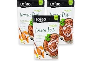 ‎LOTAO LOTAO Veggie Linsen Dal 3x320g Set Vegane Fertiggerichte | BIO-Gerichte ohne Zusätze und Soja | Schnell und praktisch: Fertigessen für Mikrowelle und Pfanne | Vegane Lebensmittel für jeden Tag
