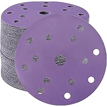 Set 40 Dischi Abrasivi 150mm Grana 40 - Per Levigatrice Orbitale, Con 6 Fori, Per Legno E Metallo