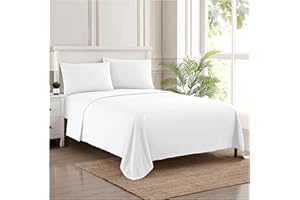 Sweet Home Collection Fadenzahl 1974, weiche ägyptische Qualität, gebürstete Mikrofaser Laken – Luxus-Bettwäsche-Set mit Bettlaken, Spannbettlaken, 2 Kissenbezügen, Weiss/opulenter Garten, King