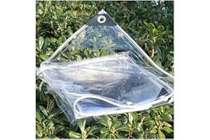 GYUEZX Lona Transparente Impermeable de PVC con Ojales,400 g/m² Cubierta Impermeable,con Cuerda Fija,Muebles de jardín,Invernadero a Prueba de Lluvia Vegetal,Pabellones,0,35mm Espesor,1,5x2,5m