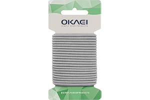 ‎OKAEI OKAEI Gummikordel 3mm x 5m - Hochwertiges Gummiseil in Silber, Flexibles Gummiband/Hutgummi/Rundgummi - Ideal für DIY Projekte und Handwerk