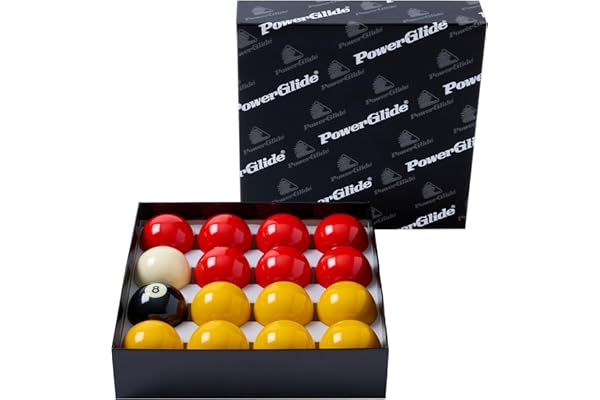 POWERGLIDE - Boules de Billard (5,08 cm) (Rouge/Jaune)