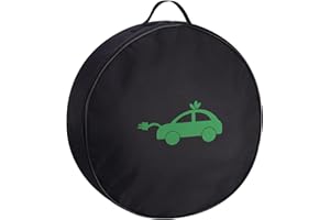 saerryor EV Cable Storage Bag, Portable Charging Cable Bags for Caravan Water Hose Hook Up Cables Waterproof EV Charger Organiser Heavy Duty Car Charging Cords Bag with Handle Car Accessories