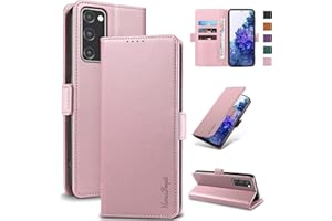 Yunubeyii Handyhülle für Samsung Galaxy S20 FE 5G - [RFID Blocker] Hülle Luxus PU Leder Kartenhülle Magnetverschluss Klapphülle mit Ständer,Stoßsicher Schutzhülle,Rosa