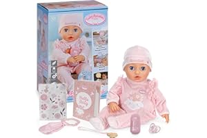 Baby Annabell Interactive Annabell 43cm - Soft bodied baby doll with realistic movements, sounds & accessories - Suitable for Children Aged 3+