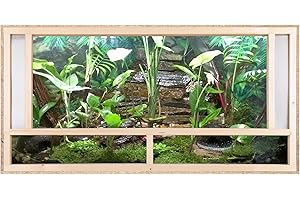 ECOZONE Terrarium en bois avec ventilation avant 120 x 60 x 60 cm – Terrarium en bois en panneaux OSB – Terrarium pour animaux exotiques tels que serpents, reptiles et amphibiens