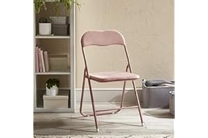 RA-HOMESTORE® New Gorgeous Luxe Velvet Folding Chair - Blush, Easily Folds Away Compactly For Great Storage.