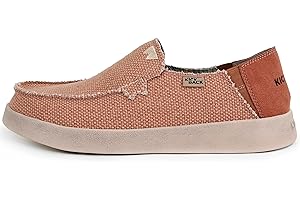 Kickback Barbeach Canvas Slip on Loafers - Chaussures légères à Enfiler - Semelles en Mousse à mémoire de Forme doublées de Cuir - Chaussures d'été pour Hommes