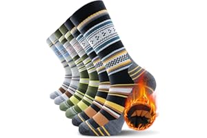 TANSTC Calcetines Térmicos de Lana Merino para Hombre Invierno, Exterior y Trekking, Transpirables, Acolchados y Cálidos