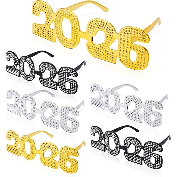Bdecoll Silvester Deko Set 2026 – 45 Teile Mit Brillen, Hüten, Krachmachern & Vorhang (Schwarz/Gold)