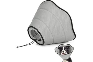 VavoPaw Collier de Cône pour Chien Chat, Collier de Récupération Confortable pour Animaux, Collerette pour Chat après Une Opération, Collier Anti-Morsure Protection Souple pour Chiens, L, Gris