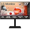 LG Electronics Monitor 27BA450, 27 Inch, FHD 1080p, 100Hz, 5ms Response Time, IPS Panel, HDMI, DisplayPort (Matt Black)