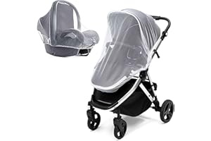 SEEDAWN 2 Pack Universal Mosquito Net - Baby Pram Net Bug Net Washable Fine Mesh Insect Protection Cover with Elastic Edge for Pushchairs, Car Seats, Pram, Stroller, Buggy, Carrycot, Travel cot (White)