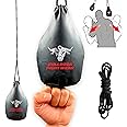 Bull Doza Fight Wear Slip Dodge Reaction Bag - Fist Width - 1kg When Filled - 2 Meter Hanging Rope Included - Boxing Punch Bag MMA - Black - No.1 Defence Bag (Not For Punching)
