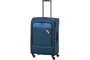 paklite Reisekoffer 4 Rollen, Weichschalen Rollkoffer mittelgroß, erweiterbar, DERBY, Stilvoller Trolley mit Dehnfalte, TSA Schloss, 66 cm, 69 - 79 Liter