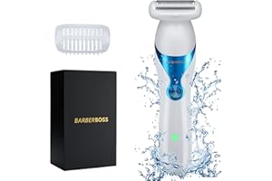 ‎BARBERBOSS BarberBoss Elektrischer Damenrasierer – schnurlose Fellpflege für Körper, Unterarm, Bein, Damenrasierer, Nass- und Trockengebrauch, wasserabweisendes Design und Bikini-Trimmer QR-8081