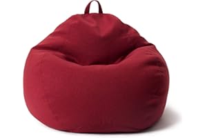 Lumaland Poltrona a Sacco Comfort Line - XL - 90x110x50 cm - Bean Bag Interno ed Esterno per Giardino, Salotto, Balcone - Pouf Elegante e Morbido Outdoor & Indoor - Rosso