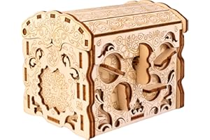 ESC WELT Wooden Secret Treasure Box Puzzle Spiel aus Holz - Kreative Geschenkbox für Geld, Gutscheine, Geschenkkarten - 3D Holzbox Spiel - Geschenkbox für Jugendliche und Erwachsene - 3D Holzpuzzle