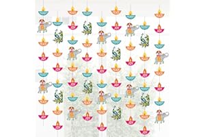 MOONLIGHT MILES Happy Diwali Hanging Decorations 9PCS Paper Diya Toran Garland for Door Festival of Lights Party and Home Decor