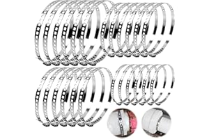 CHOONJIN 24Pcs Abrazaderas Metálicas de Acero Inoxidable para Tubo, 10-90mm CV Abrazaderas de Manguera Ajustable, Sin Tornillos Abrazadera Clips, Abrazadera para Tubo, para Fijación Tubería