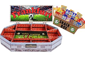 SNACKADIUM Fußball Snackstadion XXL mit Süßigkeiten - Einzigartiges Geschenk für Fußballfans, Stadionfeeling Zuhause