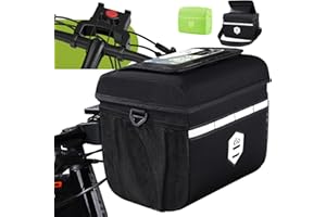 BALITTA 8L Lenkertaschen fahrrad mit lenkeradapter für fahrrad und ebike, fahrradtasche lenker wasserdicht fahrradkorb vorne bikepacking zubehör mit handyhalterung, Touchscreen und Abnehmbarer Schultergurt