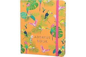 Boxclever Press Large Address Book with 432 Spaces. Address Books with Alphabet Index Hardback, Birthday & Christmas Card Sections, Address Labels & Pocket. Address and Birthday Book - 21.5 x 18.5cm