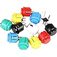 EG STARTS 12x 24mm OEM Arcade Buttons Switch Perfect Replace for Sanwa OBSF-24 Push Button DIY Fighting Stick PC Joystick Games Parts (Each Color of 2 Pieces)