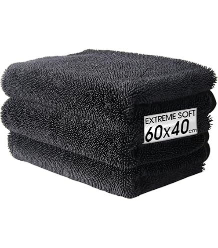Chiffons Microfibre Total Clean Miro France - Lot De 3 - 40x60 Cm - Ultra Absorbants, Non Pelucheux - Pour Maison, Voiture - 9