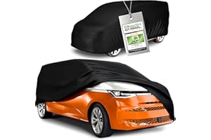 ‎WALSER WALSER Abdeckplane Auto All Weather, Abdeckplane wasserdicht, 100% wetterfeste Transporter Abdeckplane, Bus Autoplane Größe 12 schwarz kompatibel mit VW Caddy/T4/T5/T6, Mercedes Viano/Vito