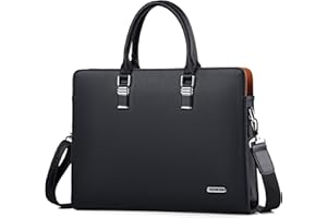 FSD.WG Sac d'affaires Pour Homme,Mallette en Cuir Imperméable,Sac d'affaires Pour Ordinateur Portable Pour Affaires, Ecole, Voyage, Détachable