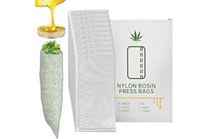 GEBRAZY Rosin Press Bags Nylon 5x10cm - Doppelt Vernähte Presstaschen mit Hochfestem Mesh-Filter für Harzgewinnung & Öl-Extraktion | Professionelle Rosin Presse Zubehör Kolophonium Taschen (10, 90 MICRON)