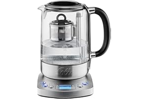 Solis Tea Kettle Automatic 5518 - Wasserkocher mit Temperatureinstellung - Teekocher - Timerfunktion - Integriertes Teesieb - 1,7 Liter Kanne