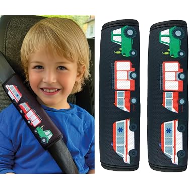 Dooky Twinkle Stars Seat Belt Pads For Baby - 3-Pack, Velcro Fastener, Soft Cotton, Fits 3/5-Point Harnesses