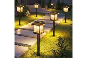 BUCASA 6 Stück Solarlampen für Außen Garten, Moderne 3X Heller Solarleuchten für Außen mit Warmweiß Wolfram, Transparentes Design Solarleuchten Garten Deko für Rasen, Terrasse, Hof, Geschenke