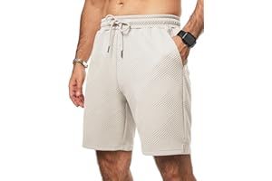 JMIERR Herren Textur Kurze Hosen mit 3 Taschen 2025 Sommer Casual Loose Shorts Elastische Taille