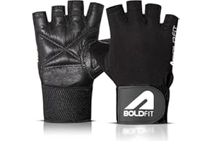 Boldfit Gym Gloves for Men Workout Unisex Hand Gloves for Gym for Men & Women with Wrist Support for Weightlifting, Workout Comfortable Fit Bike Riding, Cycling Handgloves - Warrior Black