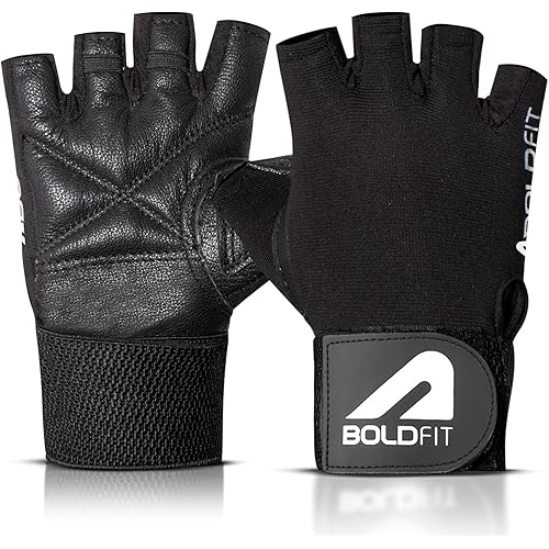 Boldfit Gym Gloves for Men Workout Unisex Hand Gloves for Gym for Men & Women with Wrist Support for Weightlifting, Workout Comfortable Fit Bike Riding, Cycling Handgloves - Warrior Black