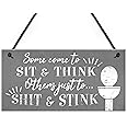 RED OCEAN Come To Sit Funny BATHROOM Signs Shabby Chic Door Plaque for Toilet Bathroom The Loo